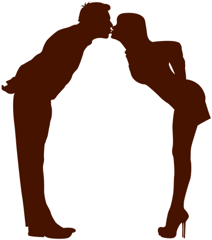 Couple Family Kiss Silhouette In Red - Love Silhouette (512x512)