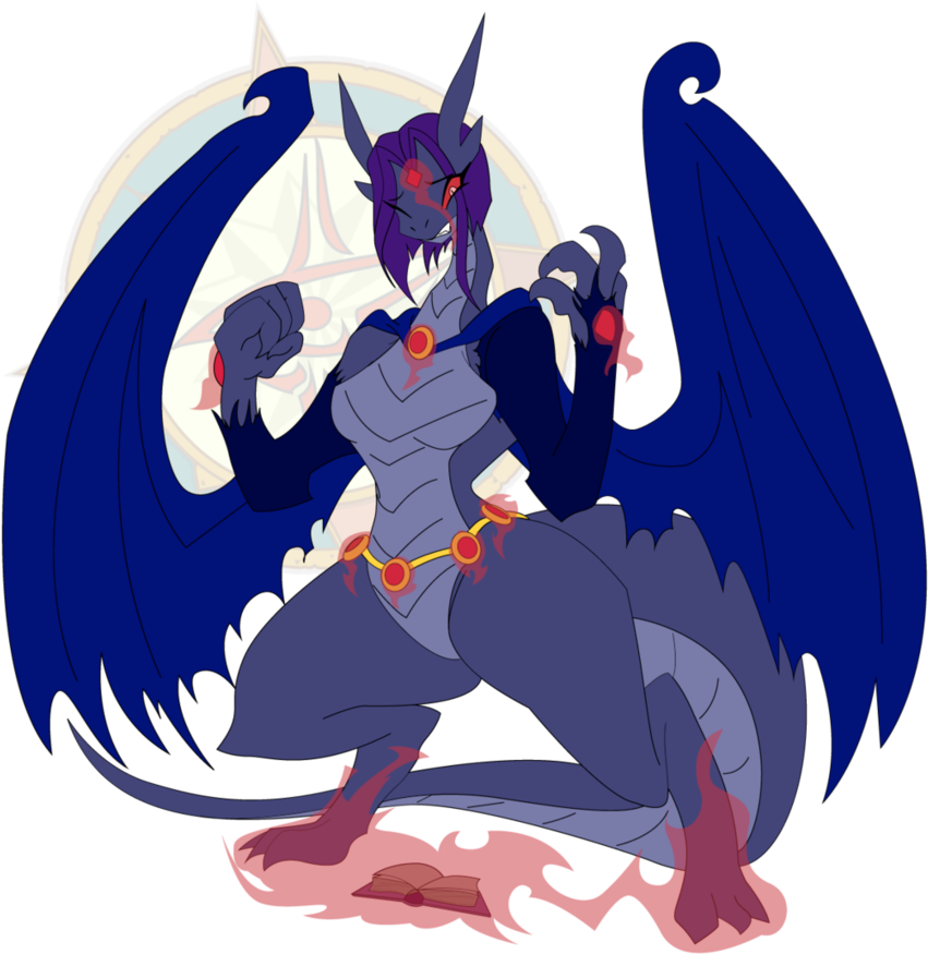 Raven's Dark Dragon Ascension By Dragon-fangx - Teen Titans Raven Demon (869x920)