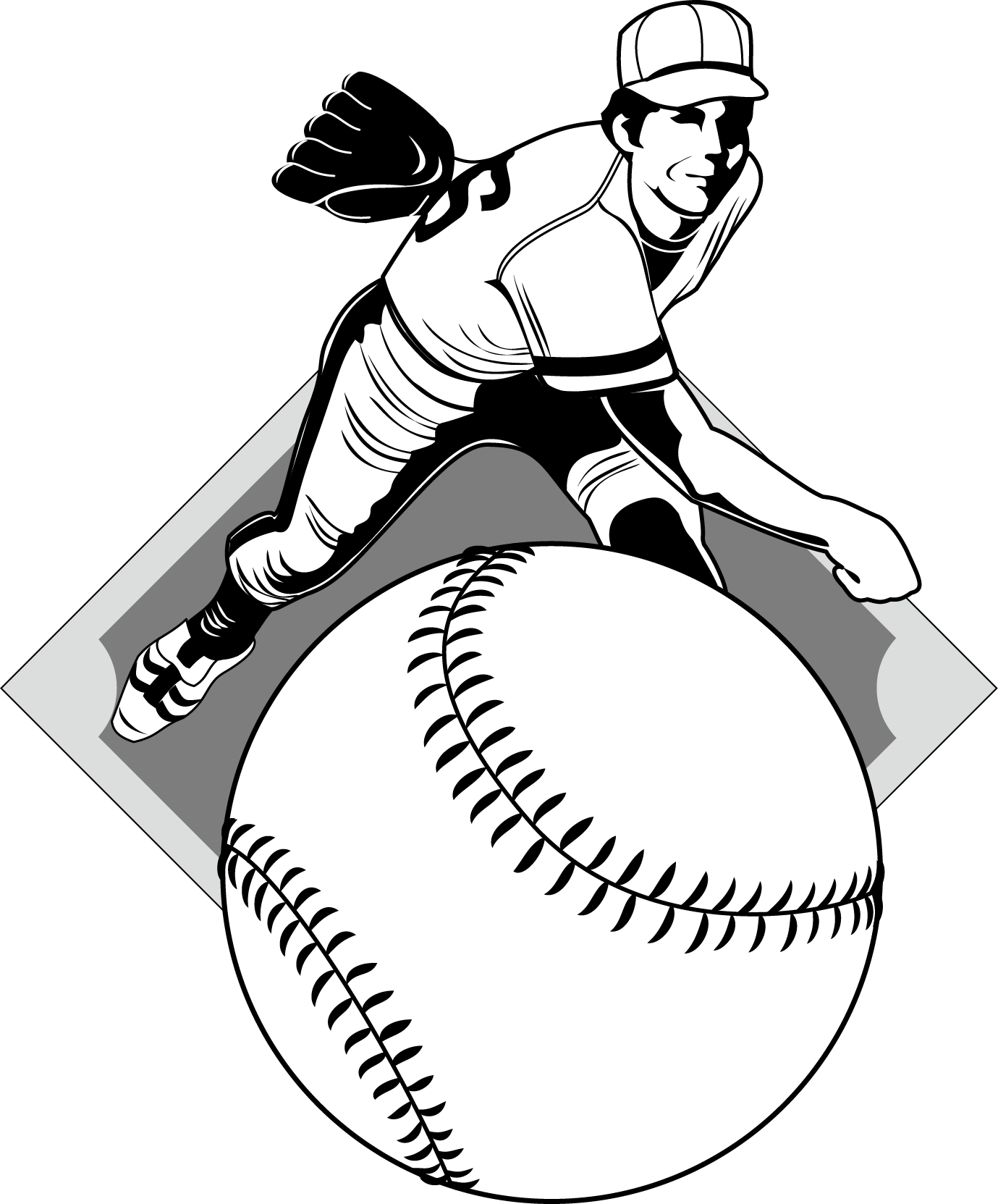 Pitcher Baseball Player Clip Art - Lucy Hammett Games Sports Bingo Game (1379x1663)