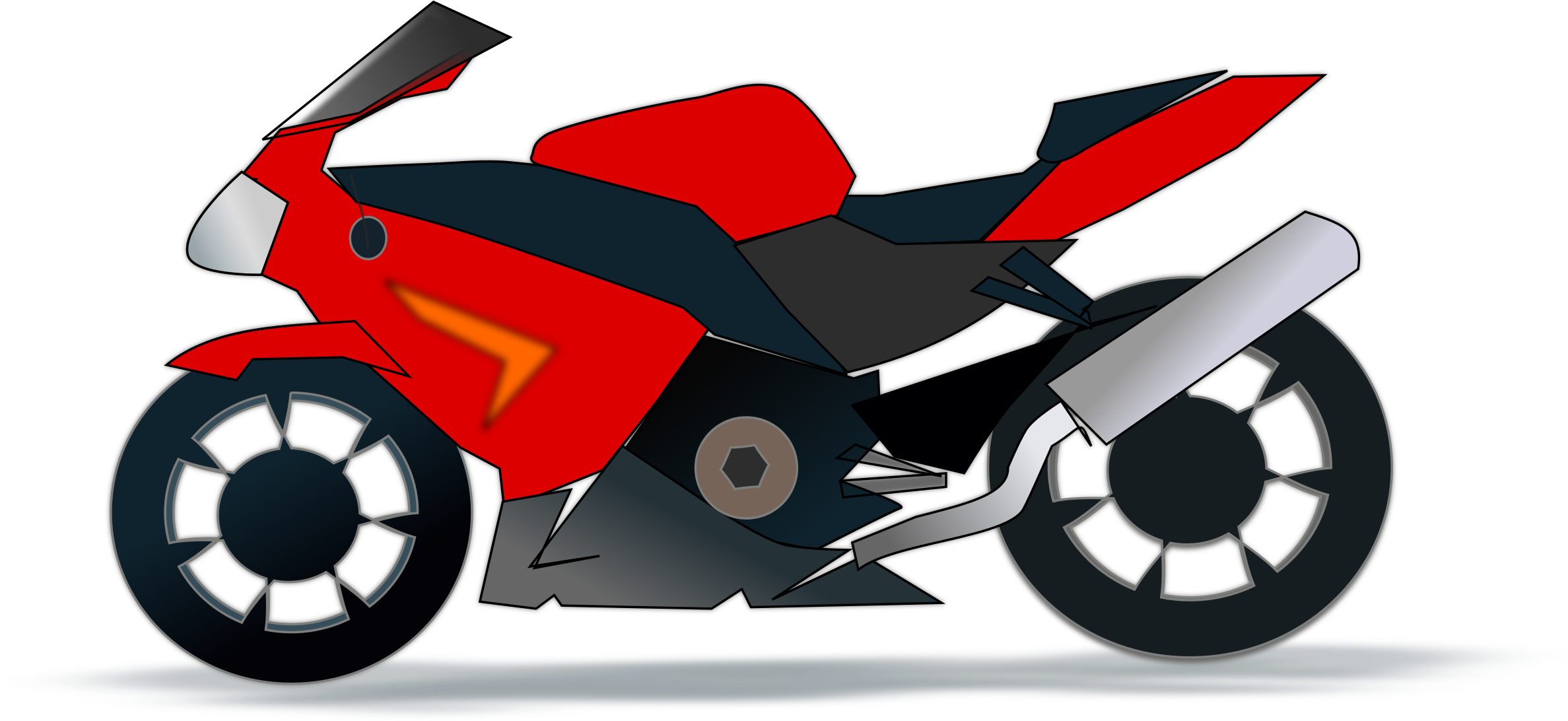 Motorcycle Clip Art Vector Motorcycle - Motorbike Clip Art (1645x750)