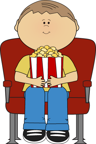 Popcorn Clipart Film - Boy At Movie Theater (400x614)