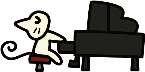 Cat Piano Keyboard Illustration - Piano (624x624)