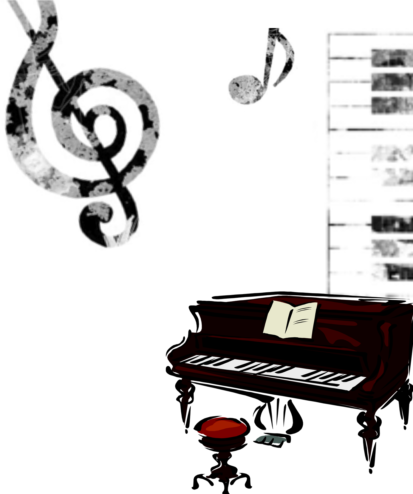 Piano Photography Drawing Musical Keyboard Illustration - Poster (1417x1655)