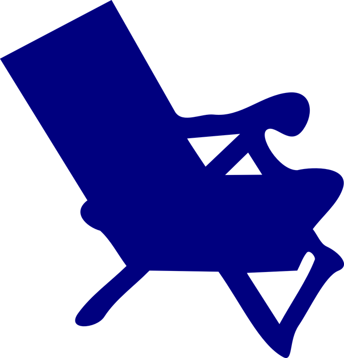 Blue Chair Clip Art At Clker - Beach Chair Clip Art (693x720)