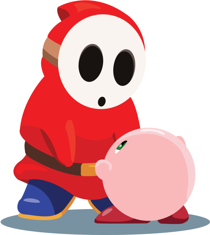 Shy Guy And Kirby By Theneverendingpit - Kirby And Shy Guy (983x813)