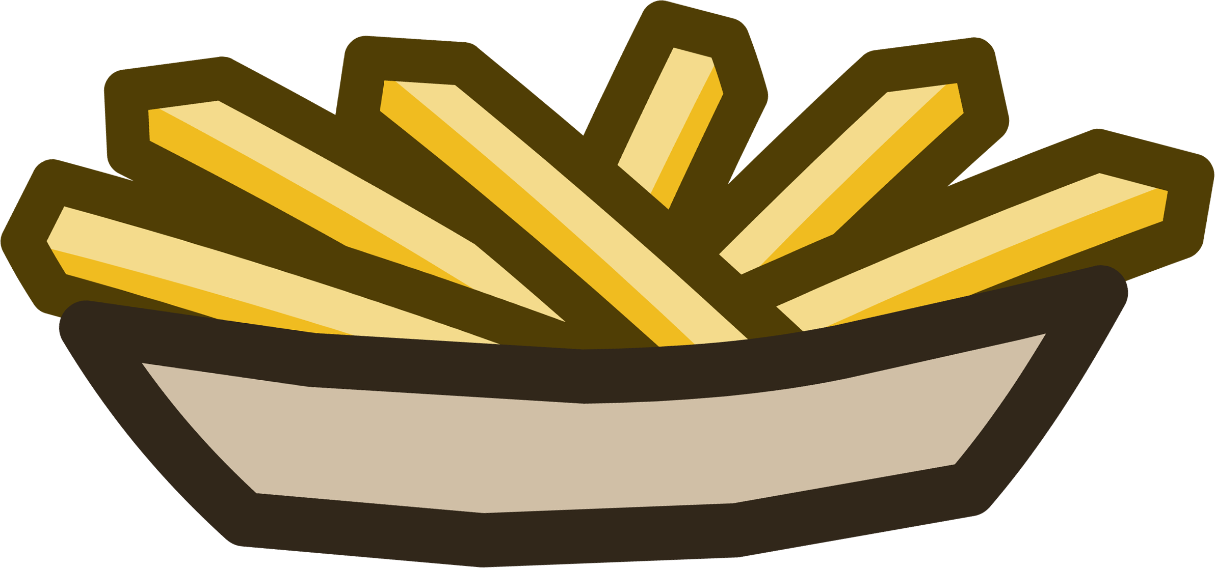 Fries - Papas Fritas Png (2384x1116)