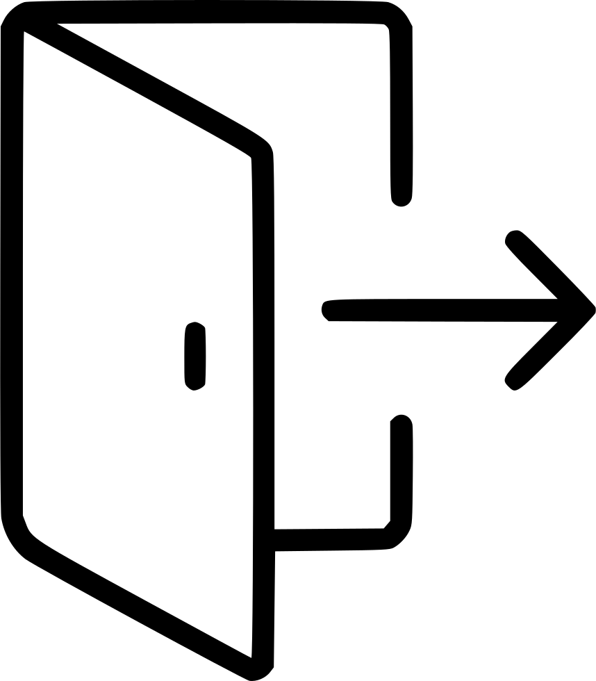 Exit Quit Door Sign Comments - White Icon Quit Png (858x980)