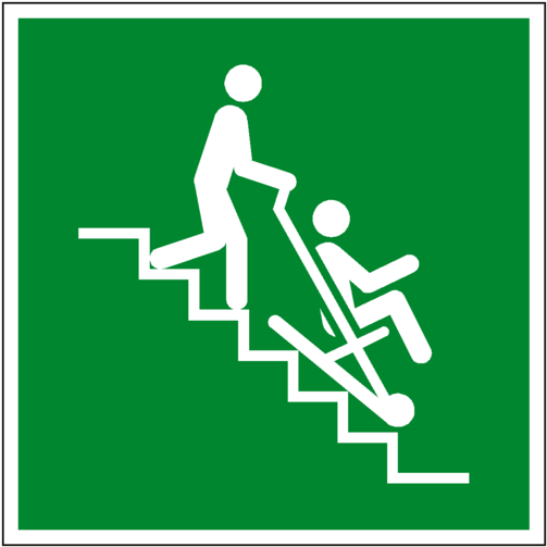 Evacuation Chair Symbol Sign - Emergency Signs (600x600)