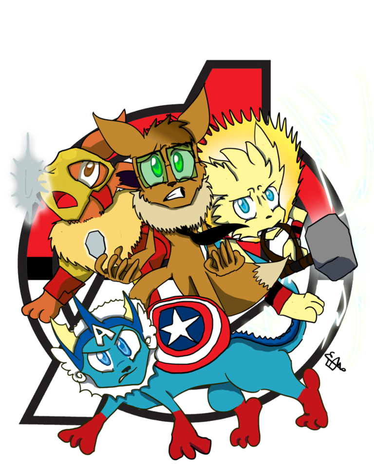 Eeveelutions Avengers By Nuclearpsychotic - Eevee Avengers (774x1032)