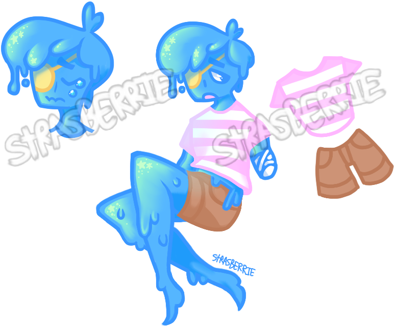 Cute Shy Slime Boy [open Points/paypal] By Strasberrie - Cartoon (811x679)