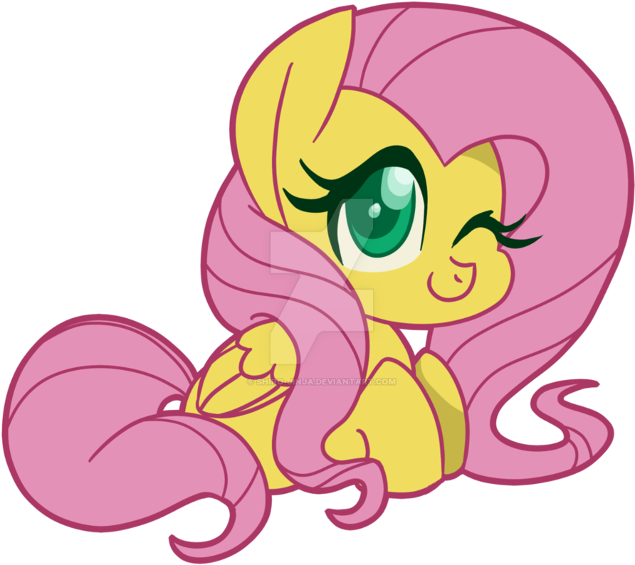 Shy Pony Chibi By Shiro-jinja - Cartoon (958x833)