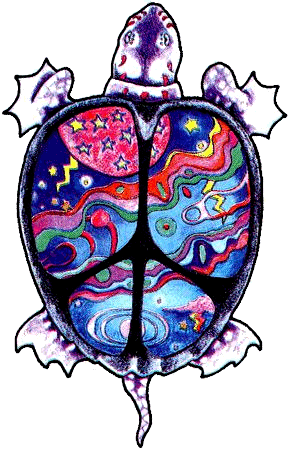 Endangered Species Window Stickers - Turtle Peace Sign (288x449)