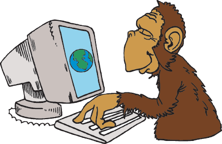 Wwf Has A Great Site That You Will Enjoy Exploring - Monkey With Computer Cartoon (437x284)
