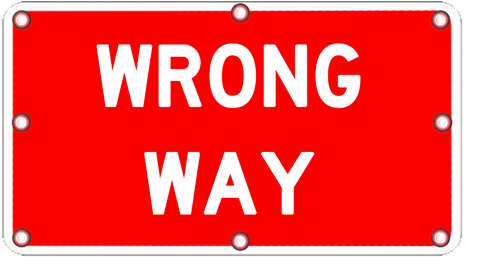 Flashing Wrong Way Sign - Wrong Way Sign (509x300)