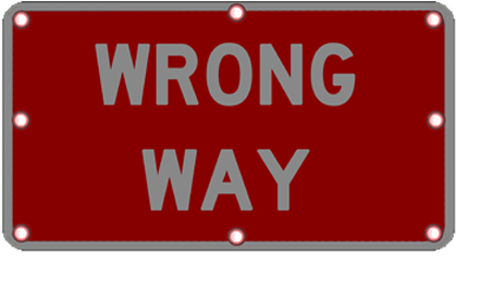 Flashing Wrong Way Sign - Wrong Way Sign (509x300)