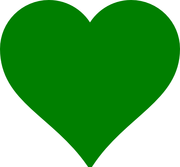 Green Heart Clip Art (600x557)