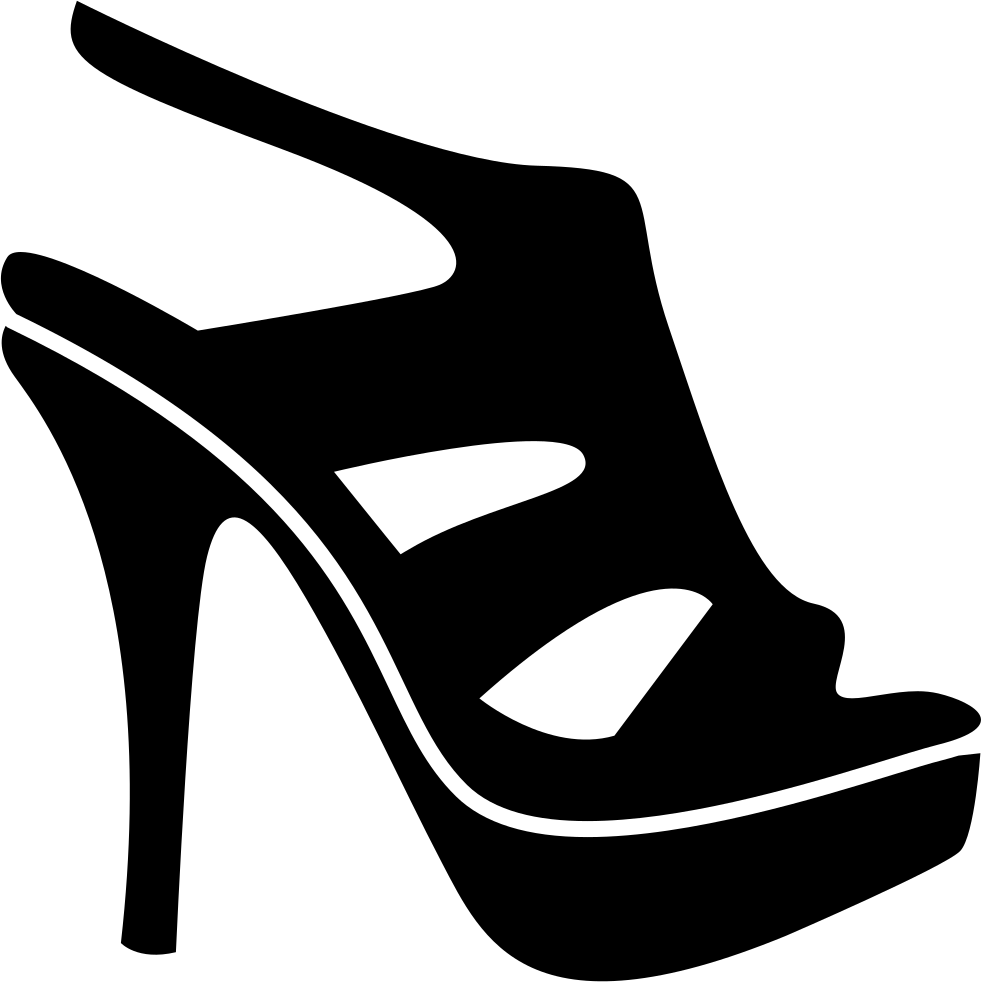 High Heel Comments - Sandals Clipart Png Black And White (981x982)