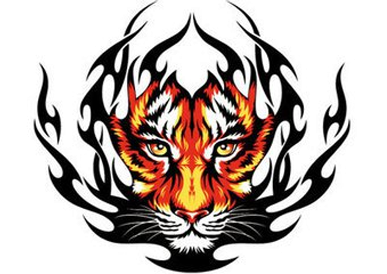 Tiger Tattoo Drawing - Tribal Tattoos Designs Color (1340x1240)