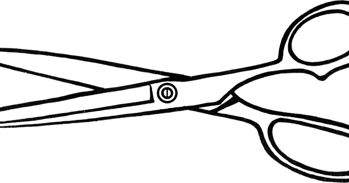 Scissor Clipart Black And White - Scissors Black And White Clipart (1200x630)