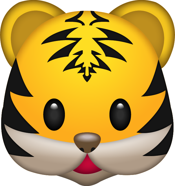 Download Ai File - Tiger Emoji (604x640)
