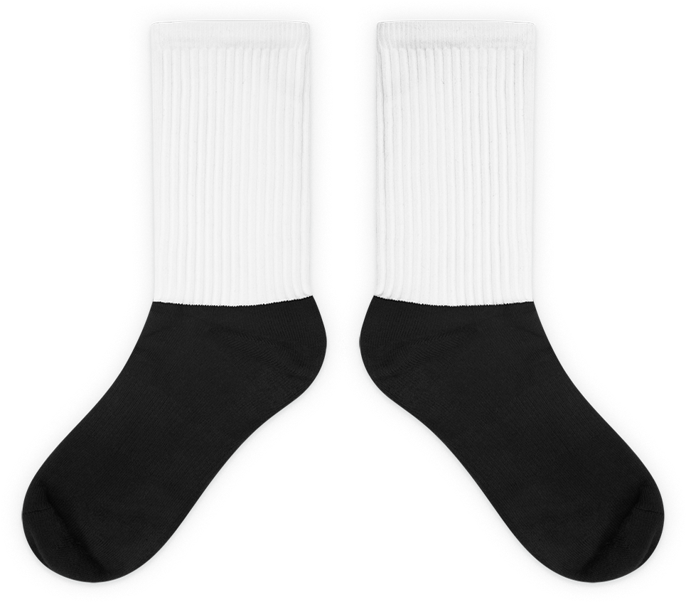 Black Foot Sublimated Socks - Sock (1000x1000)