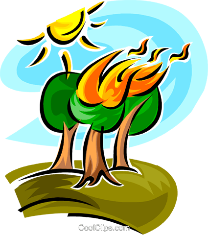 Forest Fire Royalty Free Vector Clip Art Illustration - Forest Fire Clip Art (425x480)