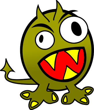 Image For Funny Angry Monster Clip Art - Monster Clipart (327x384)