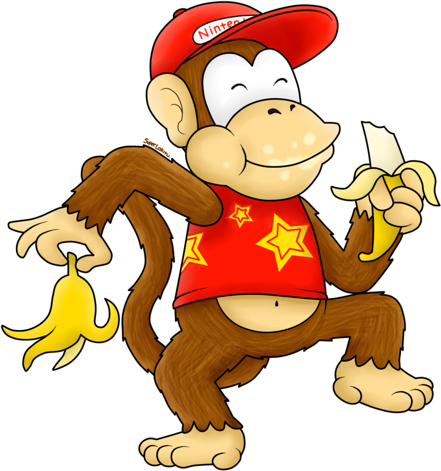 Diddy Kong With Banana (1024x1182)