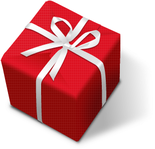 白いリボンの付いた赤いプレゼント箱 - プレゼント 素材 Png (350x350)