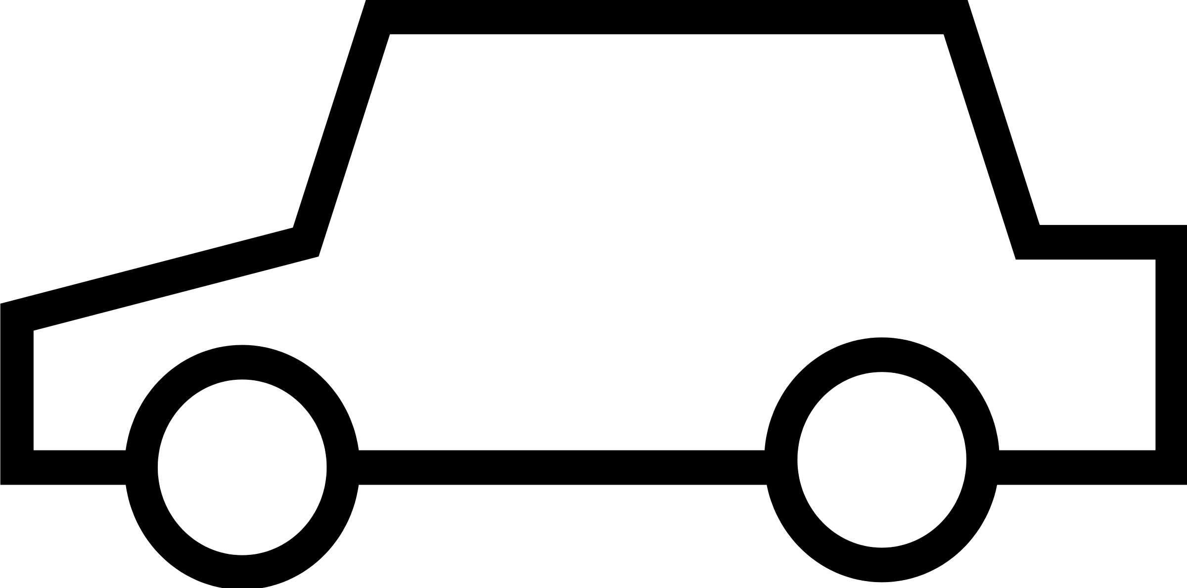 Car Clipart Black And White Outline - Clip Art Car Outline (2400x1189)