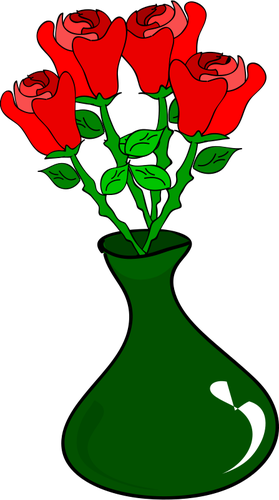 Vetor Desenho De Pote De Rosas - Flowervase Clipart (279x500)