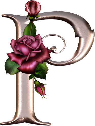 Alfabeto Rosa Con Rosas - Imagenes De Letras Con Rosas (375x500)