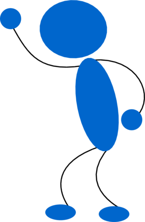 Blue Stick Man Clipart - Người Que Vector (300x458)