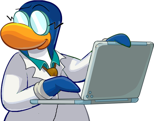 Gary Laptop - Club Penguin Penguin With Laptop (655x563)