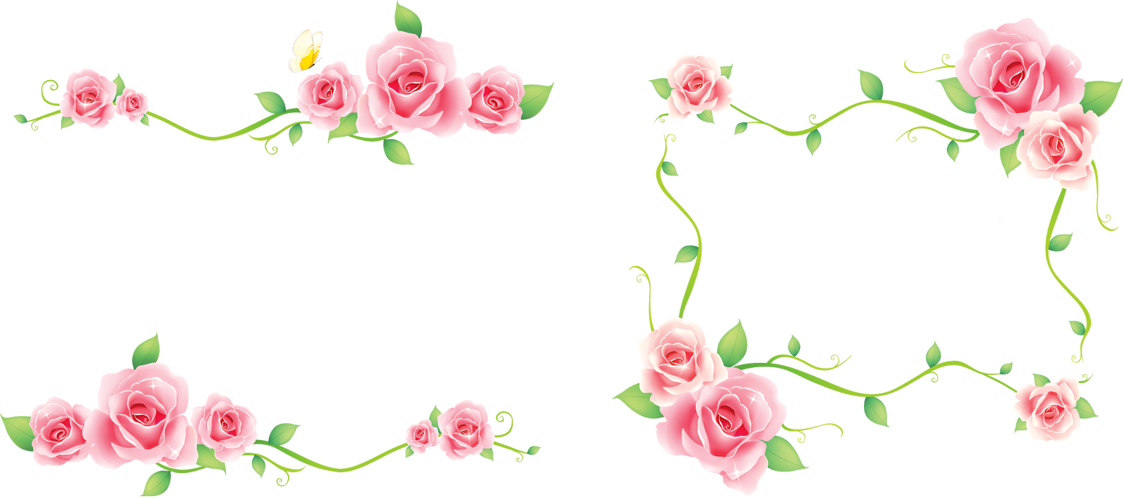Floral, Cantos, Clipart, Png, Desenho, Transparente, - Frame Wedding (1600x711)