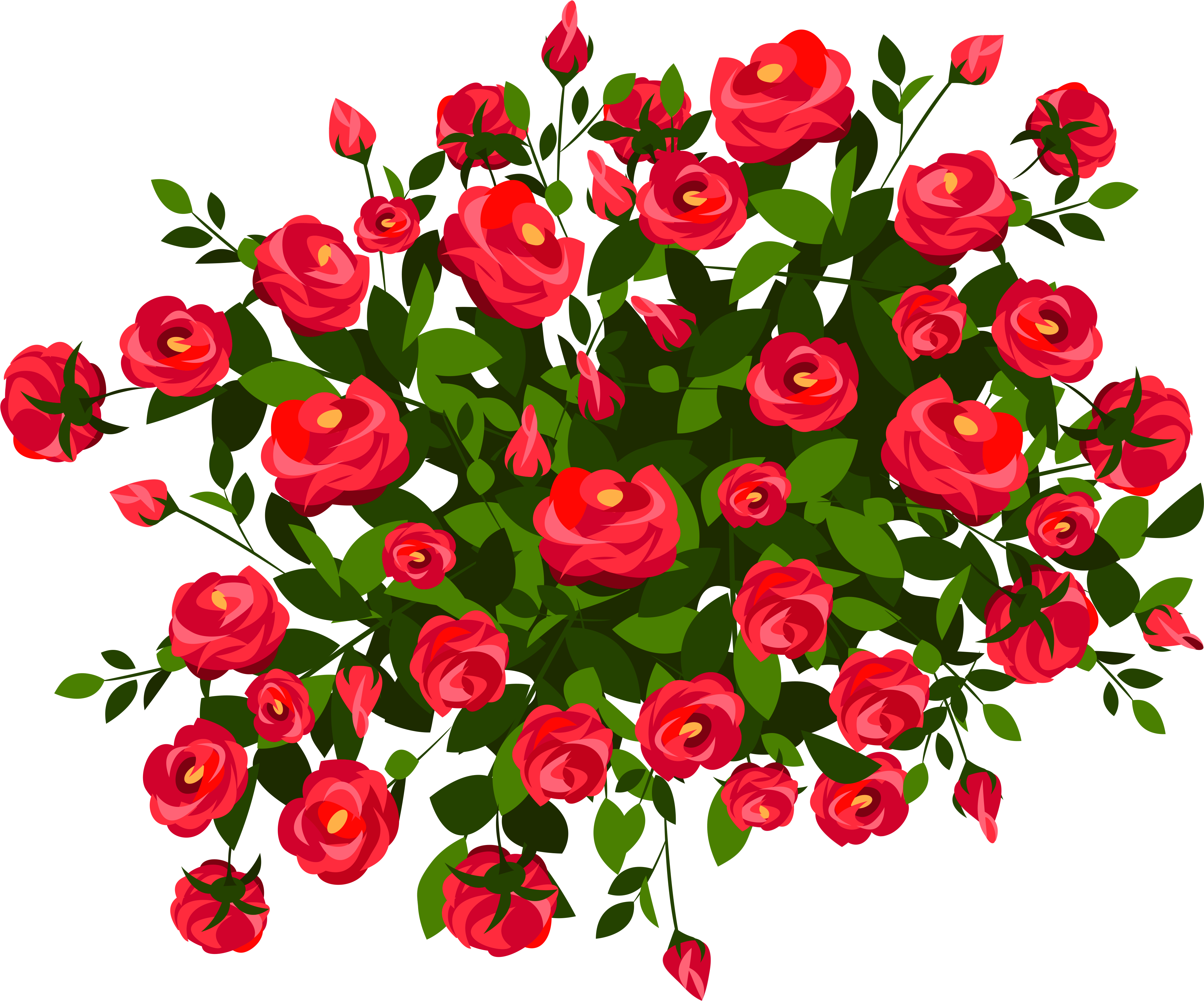 Rose Bush Clipart (4797x3963)