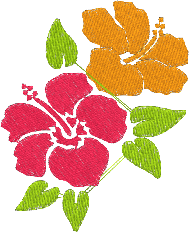 Matriz De Bordado Flor De Hibisco Rosa E Laranja - Matriz De Bordado Flor De Hibisco Rosa E Laranja (800x800)