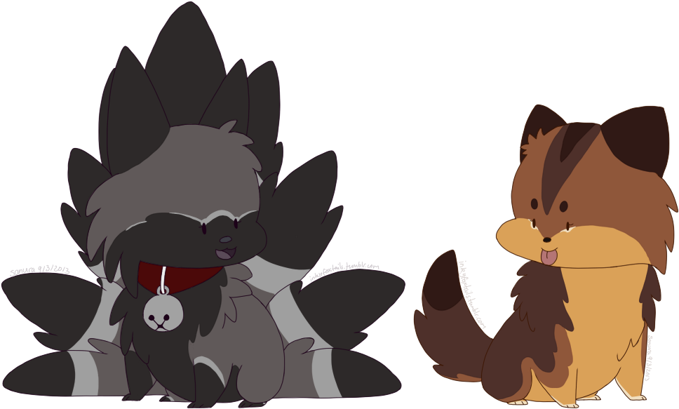 What A Cute Kitsune And Werewolf By Fox-song - Kitsune And Werewolf (997x602)