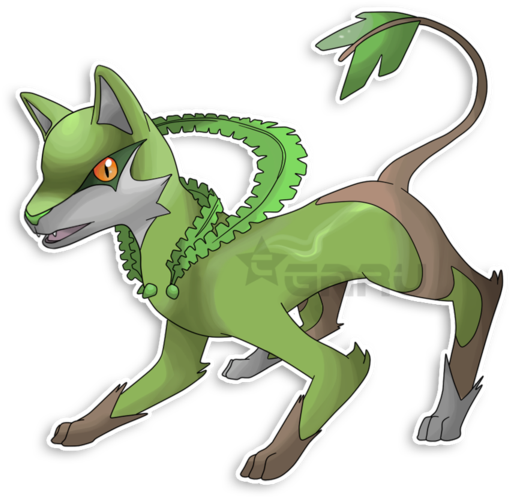 The Wolf Fakemon By Neliorra - Grass Type Dog Pokemon (600x600)
