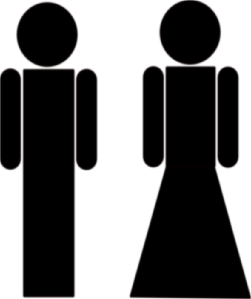 Toilet Sign - Male And Female Stick Figures (841x1000)