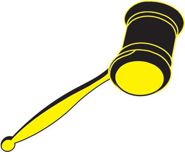 Black And Yellow Gavel - Battle Traffic Tickets (400x324)