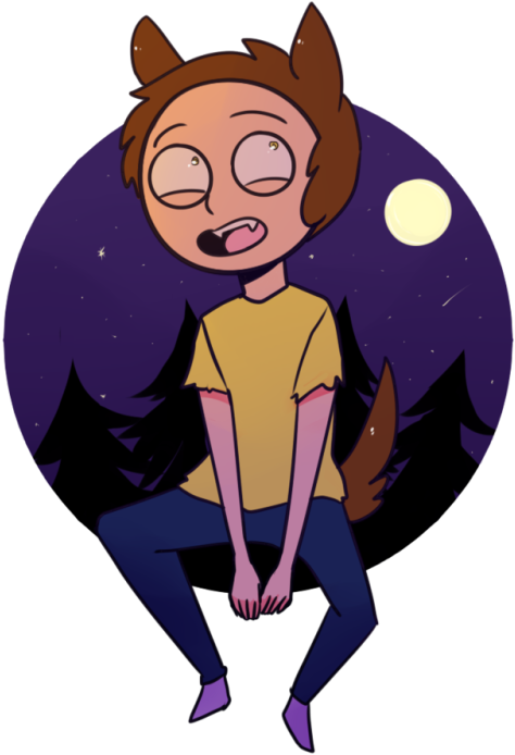 Have A Werewolf Morty Because October - Werewolf (500x711)