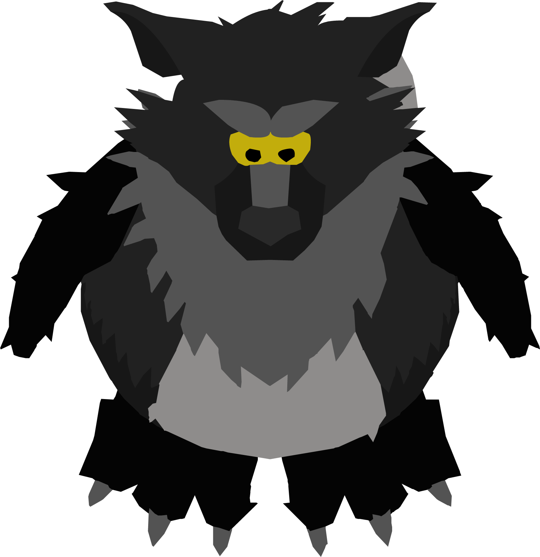 Black Werewolf 0 - Club Penguin Werewolf (1720x1774)