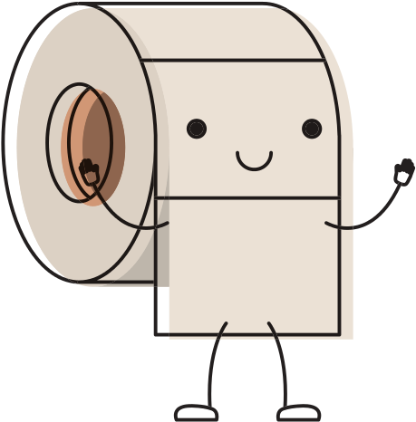 Empty Toilet Paper Clipart - Cute Cartoon Toilet Paper Roll (550x550)