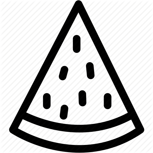 Watermelon Clipart Outline - Watermelon Slice Clipart Black And White (512x512)
