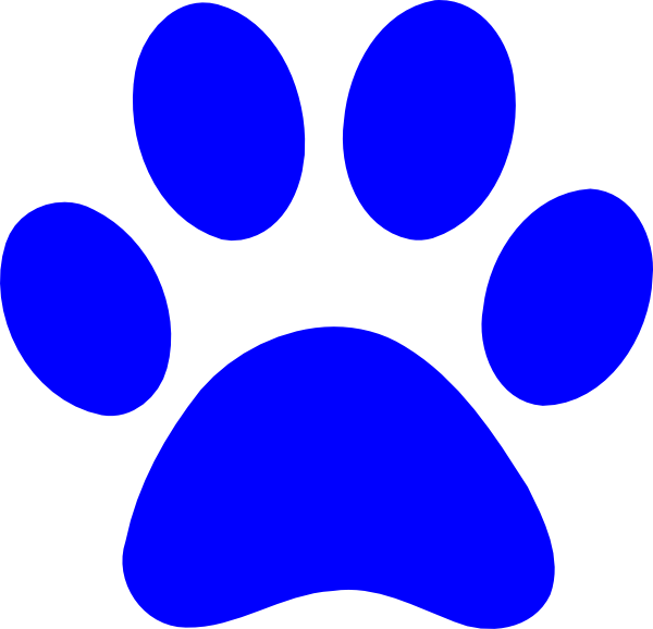 Bulldog Png - Blue Paw Print Logo (600x578)