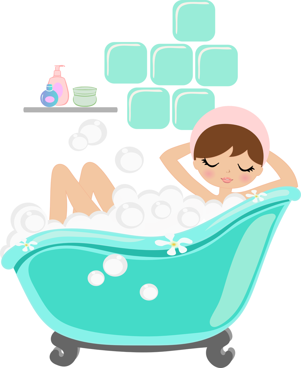 Foamy Bath Tub - Hair Spa Clipart (1048x1280)
