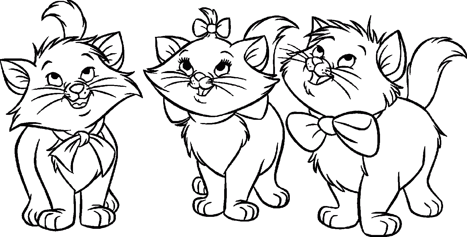 Unbelievable Three Little Coloring Page Many Interesting - Aristocats Colouring Pages (1600x811)