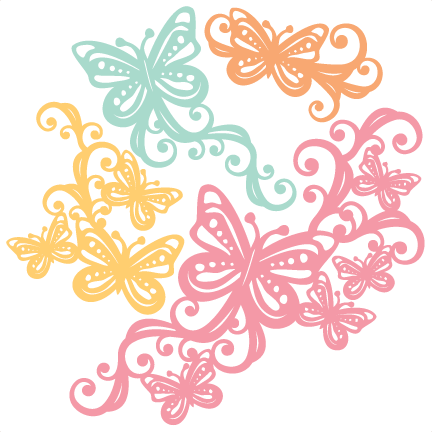 Butterfly Flourishes Svg Scrapbook Cut File Cute Clipart - Butterfly Svg Cutting File (432x432)