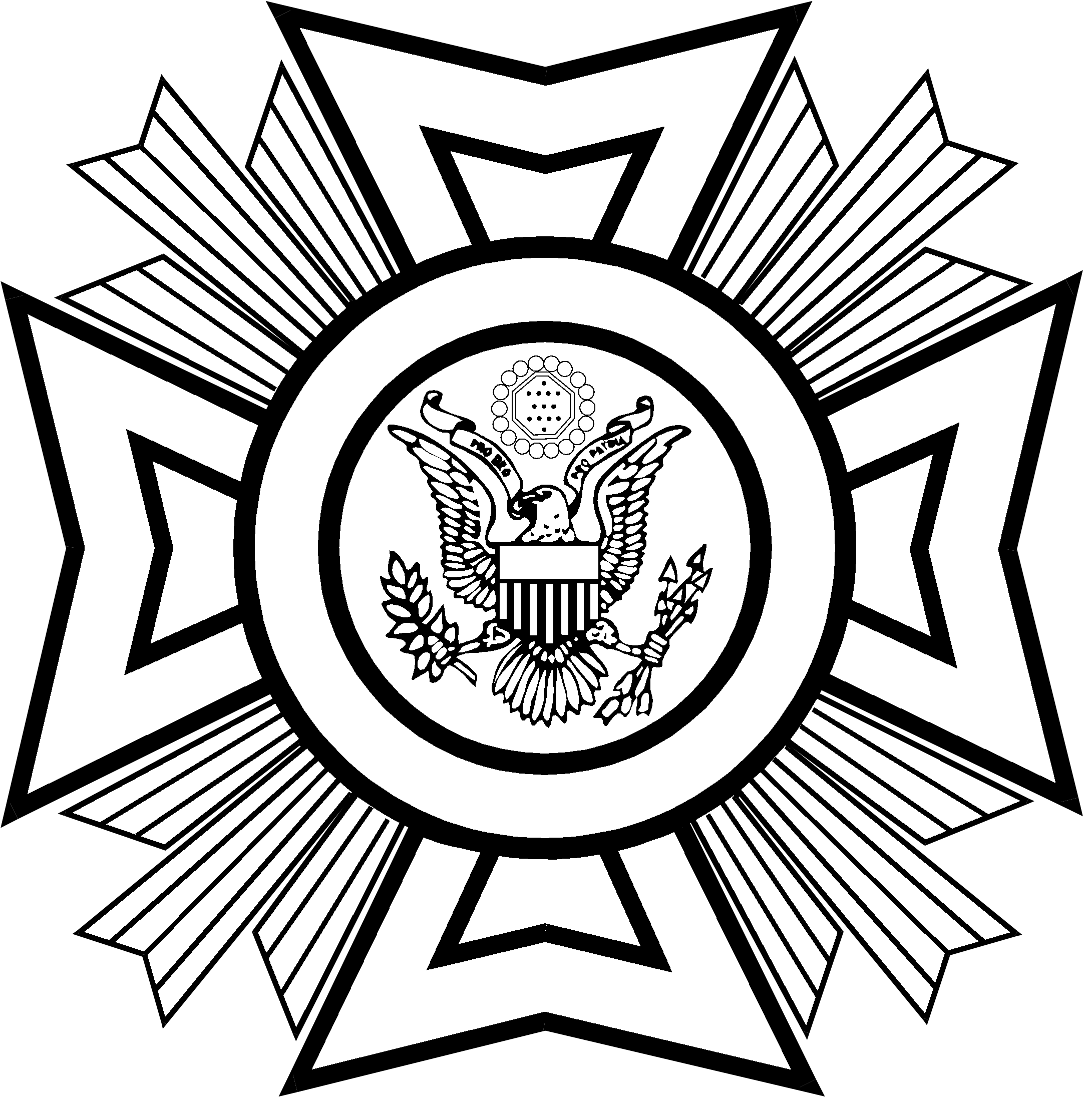 Vfw Logo Black And White - Veterans Of Foreign Wars (2400x2400)